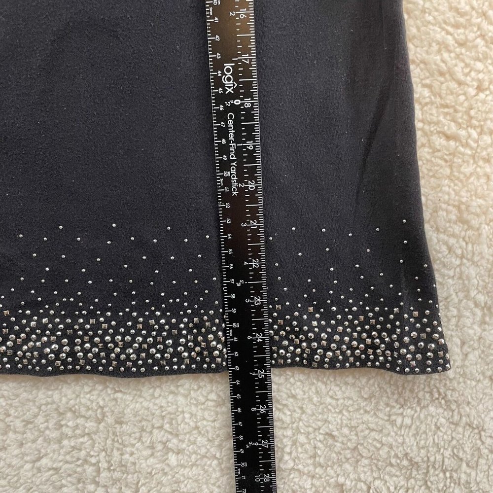 Y2K 2000s Guess Black Studded Logo Spellout Bimbo McBling Tank Top Womens XL - Picture 6 of 8